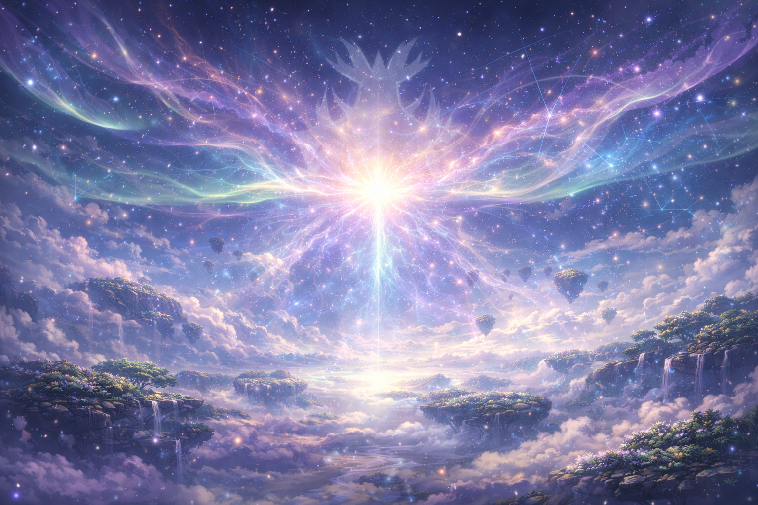 A mysterious spirit-world presence suggested in abstract light